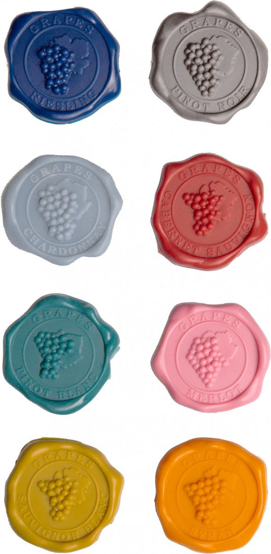Vacuvin vacu vin glass markers classic – set van 8 glasmarkers – wijnzegel design – herbruikbare glasmarkeerders