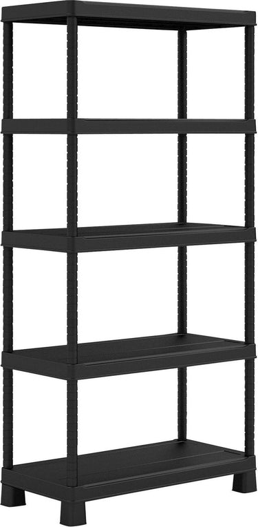 Keter kunststof stellingkast extra breed - opbergrek - 90x45x182cm - zwart