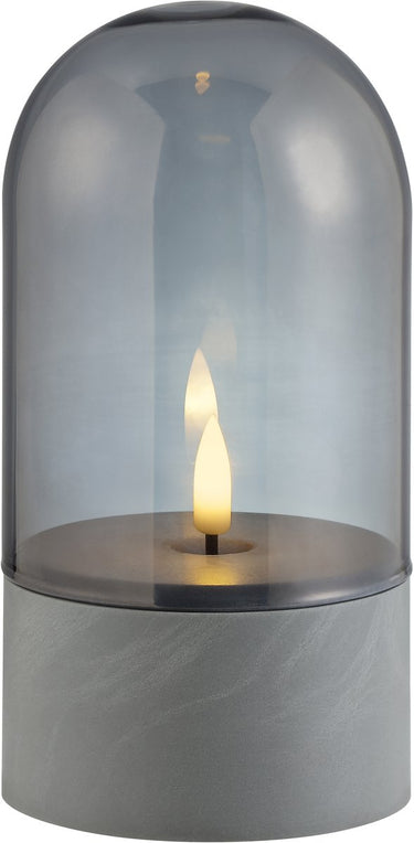 Brilliant illusion - buiten tafellamp - led - 2500k - ip44 - batterij aa - grijs smoked glas