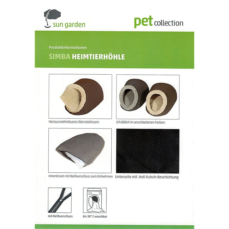 Load image into Gallery viewer, Sun garden simba huisdieren hol 45x40x32cm bruin beige
