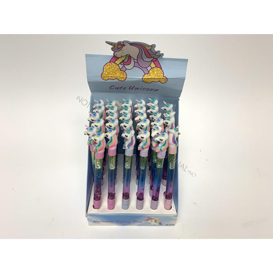 Unicorn balpen met glitters 15cm