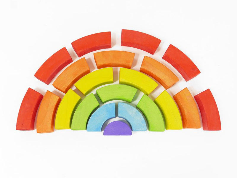Afbeelding laden in galerijviewer, Bajo houten regenboogblokken. 21 delig.
