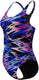 Speedo hyperboom print medalist 1 piece dames sportbadpak -zwart roze