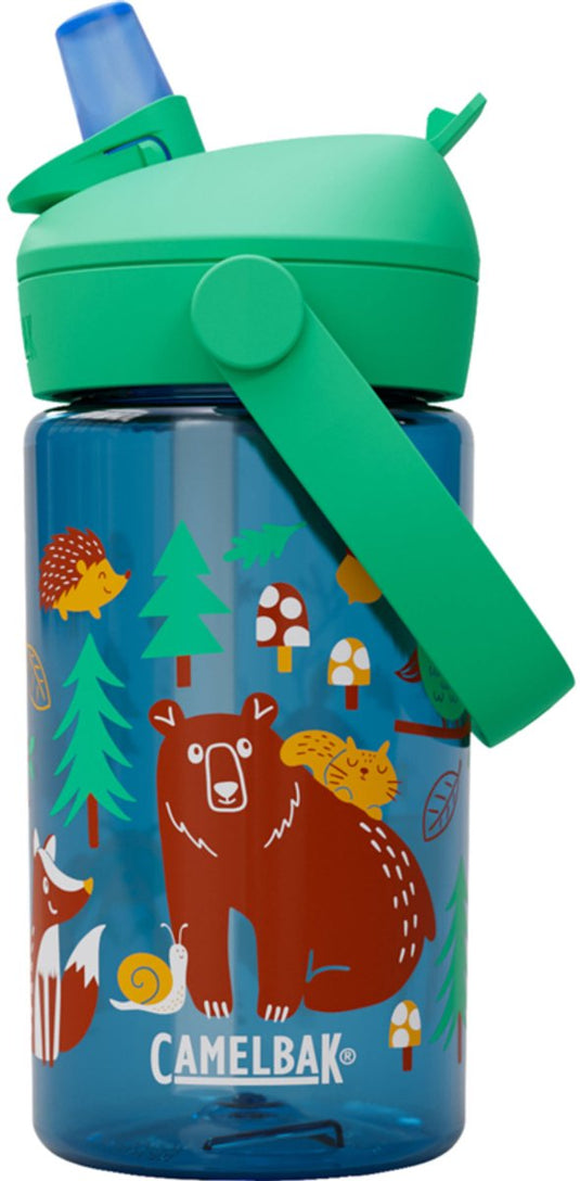 Camelbak thrive flip straw drinkfles kids - 400 ml - met rietje - waterfles - blauw (friendly forest)
