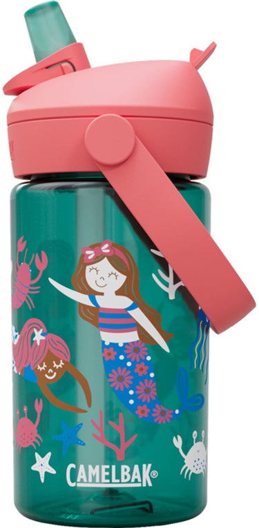 Camelbak thrive flip straw drinkfles kids - 400 ml - met rietje - waterfles - groen (mermaid friends)