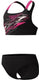 Speedo medley logo racerback 2 piece meisjes sportbadpak - zwart roze