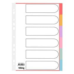 Beschrijfbare gekleurde tabbladen od 28392 nbsp;manillakarton a4 6tabs