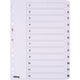Tabbladen mylar 1-12 od karton a4 190g m2 12-delig wit