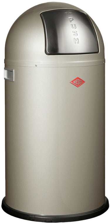 Wesco pushboy prullenbak | 50 liter | metaal - nieuwzilver | vuilnisbak - made in germany