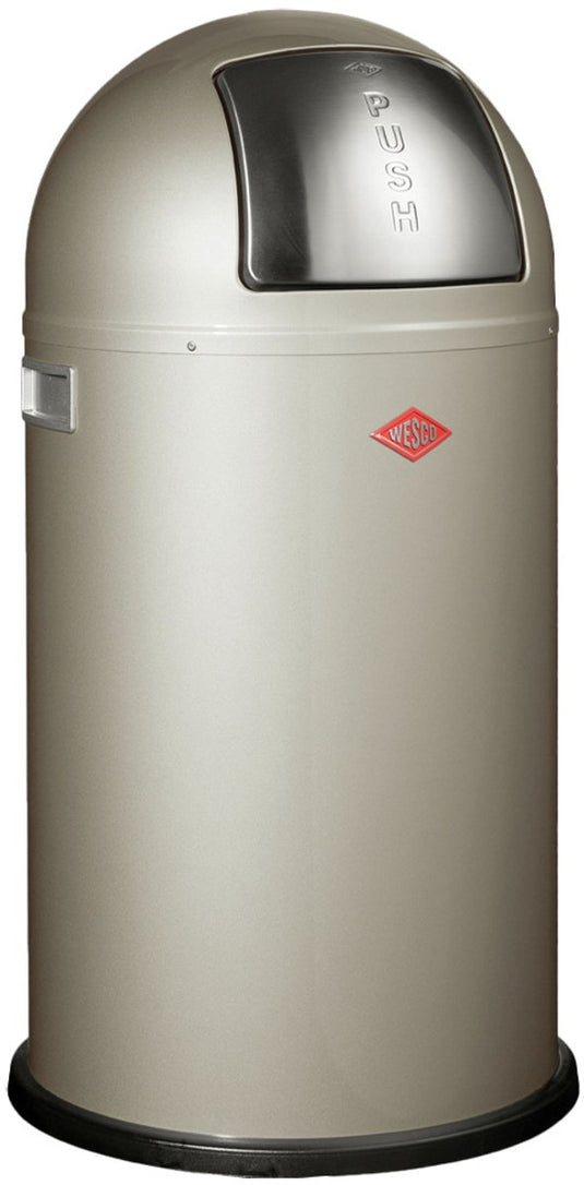 Wesco pushboy prullenbak | 50 liter | metaal - nieuwzilver | vuilnisbak - made in germany