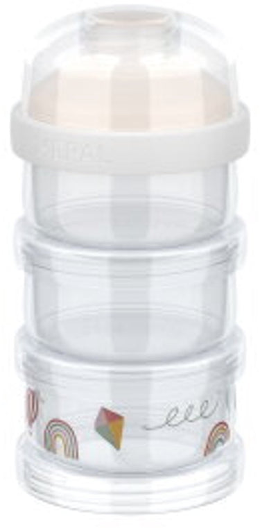 Mepal mio melkpoedertoren 3-delig - 360 ml - luchtdichte afsluiting met schekdop - multifunctioneel opbergen en doseren - sunshine rainbow