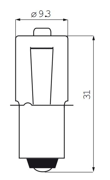 Halogen lamp PX13.5S 6 Volt - 3 Watt with collar