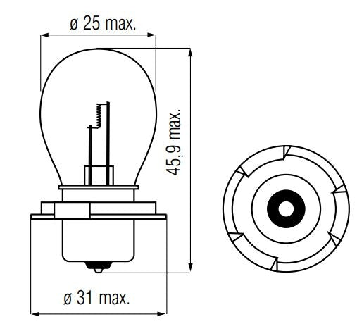 Bosma lamp 6v-15w p26s