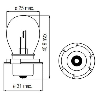 Bosma lamp 12v-25w p26s