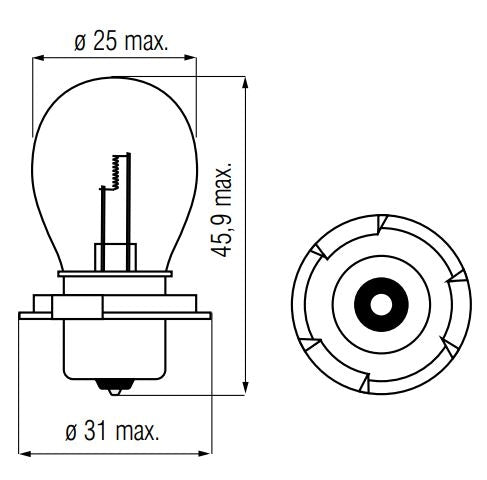 Bulb 12V-25W P26S