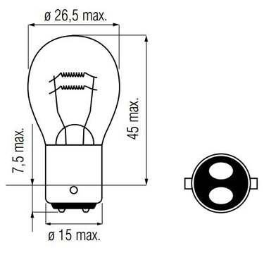 Bosma lamp 12v-25 25w bax15d