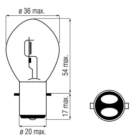 Bulb 12 Volt / 25/25 Watt BA20D