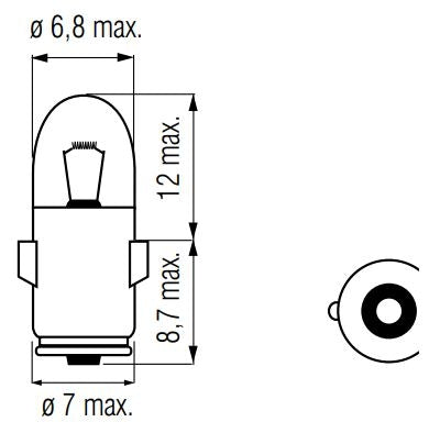 Bulb 12V-1.2W BA7S