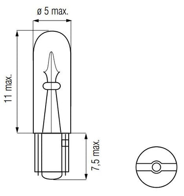 Bosma lamp 12v-1.2w wedge-t5