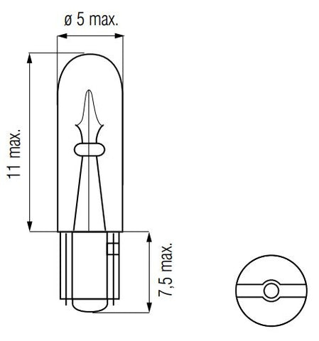 Bulb 12V-1.2W WEDGE-T5