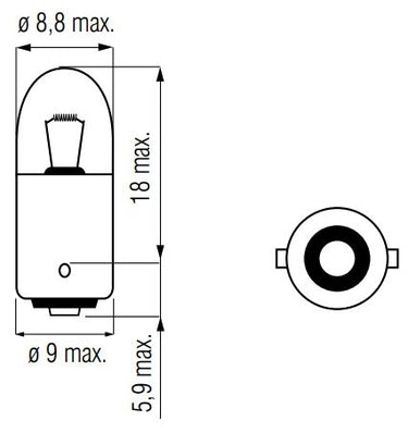 Bosma lamp 12v-5w ba9s