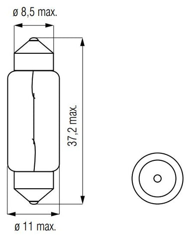 Bosma lamp 12v-10w buis 11x38