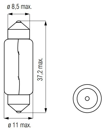 Buislampje 12v 10w