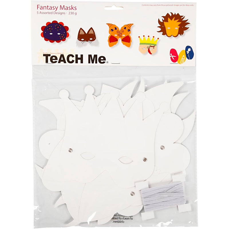 Load image into Gallery viewer, Creativ company http: www.cchobby.nl fantasiemaskers-inclusief-elastiek-h-15-20-cm-230-gr-wit-5-stuk-1-doos
