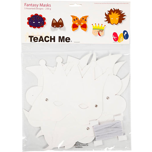 Creativ company http: www.cchobby.nl fantasiemaskers-inclusief-elastiek-h-15-20-cm-230-gr-wit-5-stuk-1-doos