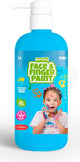 Natural face fingerpaint fles met pompje - blauw, 1l - schmink
