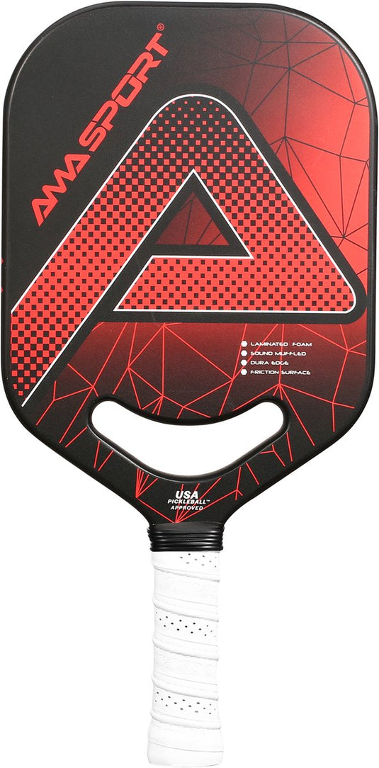 Ama sport pickleball paddle pp001-c1r rood zwart – graphite surface – 20 mm kern – aero-duraedge cx forged handle –