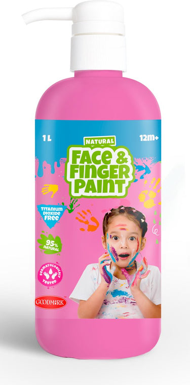 Boti natural face fingerpaint fles met pompje - roze, 1l