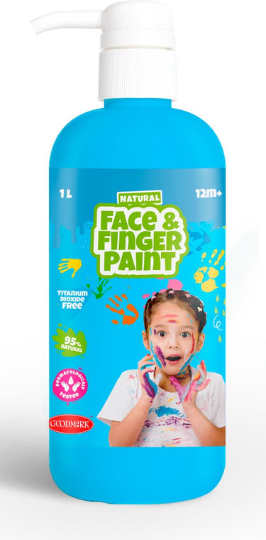 Boti natural face fingerpaint fles met pompje - blauw, 1l