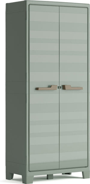 Keter planet outdoor opbergkast hoog - 3 planken - 80x44x182cm - grijs zwart