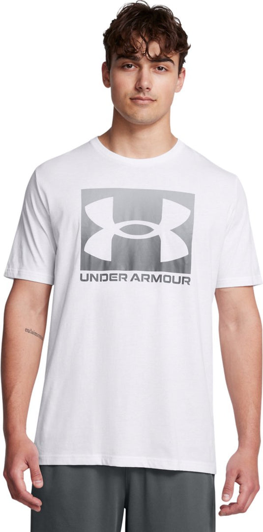 Under armour ua m boxed sports updated ss-wht heren sportshirt - wit - pitch grijs