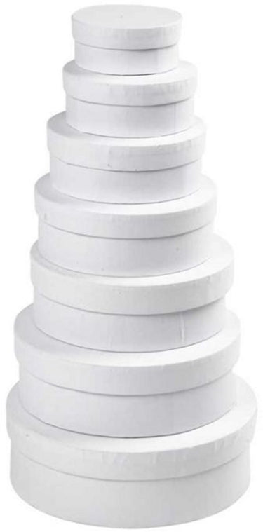 Creativ company ronde dozen set 7 stuks h: 4-7 cm d: 8.5-21.5 cm