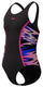 Speedo hyperboom splice muscleback meisjes sportbadpak - kleurvast badpak meisjes - chloorbestendig zwempak meisjes - sportbadpak meisjes met muscleback-rug - zwart roze - 140
