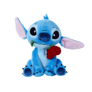 Load image into Gallery viewer, Stitch pluche 25 cm stitch met roos
