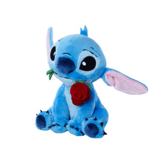 Load image into Gallery viewer, Stitch pluche 25 cm stitch met roos
