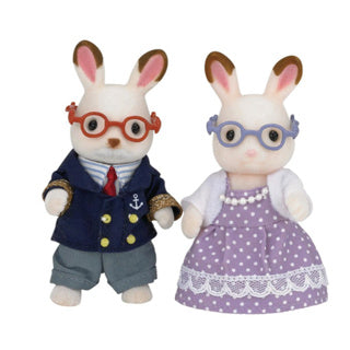 Load image into Gallery viewer, Epoch sylvanian families 5190 chocolade konijn grootouders set
