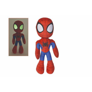 Load image into Gallery viewer, Spidey pluche met oplichtende ogen in donker 25 cm
