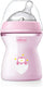 Chicco natural feeling babyfles voor 2 maanden + 250 ml, fles met zuignap van zachte en flexibele siliconen, geschikt voor gemengde borstvoeding, middeldichte stroom, roze 2+ m