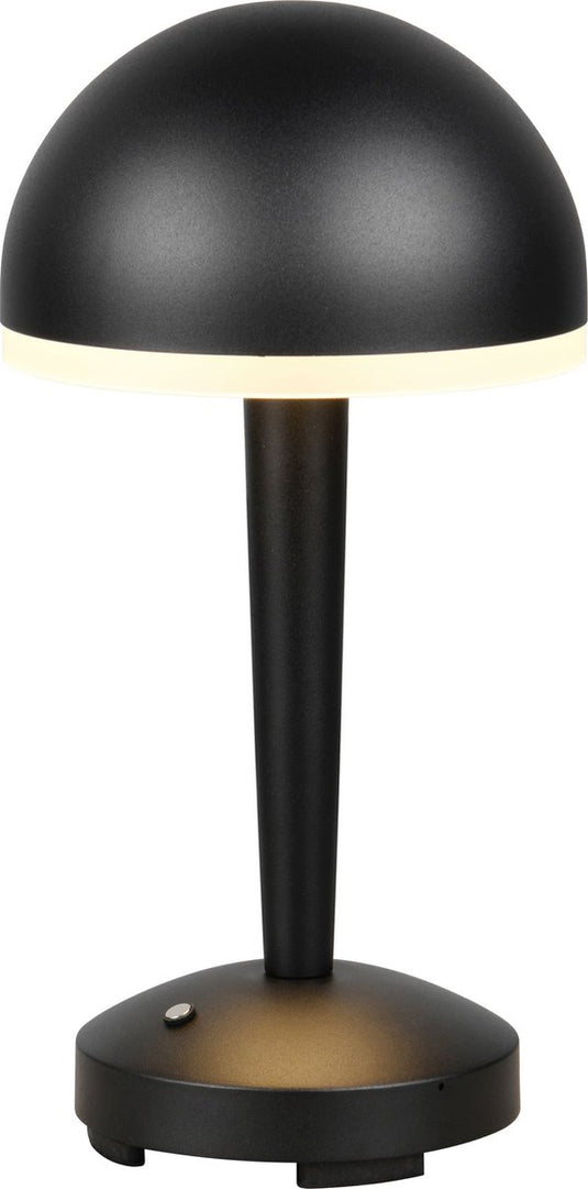 Rl live your light reality mendorez - tafellamp - zwart mat - oplaadbaar - incl. 1x smd 2,5 w - sensor dimmer - instelbare lichtkleur - 4-stappen touch - accuvoeding - usb-c aansluiting - inclusief oplaadstation