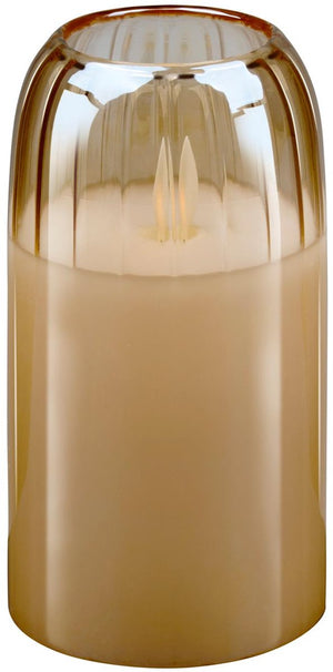 Arti casa led kaars in pot - bewegende vlam - timer 6 uur - 7,5 x 15 cm - beige