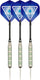 Faver dartpijlenset compleet - reserve shafts - nikkel silver - metalic - blauw - 23 gram