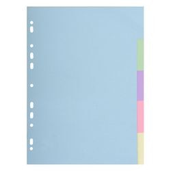 Tabbladen europa 1605e a4 210x297mm 300gsm assorti pastel pak 5 stuks
