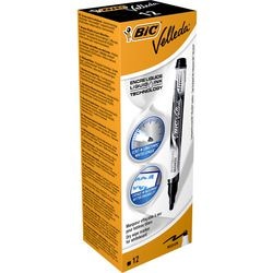 Whiteboard marker bic velleda zwart 12 stuks