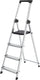 Brasq huishoudtrap 4 -treden zilver - keukentrap inklapbaar aluminium voor particulier en professioneel gebruik - trap ladder - anti slip