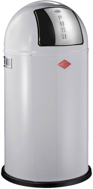 Wesco pushboy prullenbak | 50 liter | metaal - grijs | vuilnisbak - made in germany