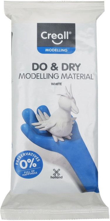 Creall do dry | luchtdrogende klei kleur wit| 1 x 500g | made in holland | zacht en klaar voor gebruik | made in holland | knutselwerk kinderen, school, hobby, diy en creatieve projecten